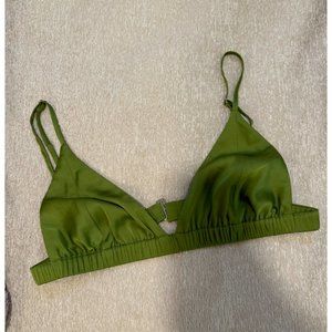 Daily Drills Green silk bra top. Brand new. Never worn.